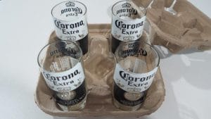 Corona Glasses Set of 4 on a Tray