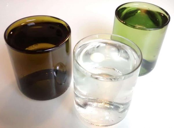 Upcycled Clear Wine Bottle Drinking Glass in a Set of 2 Gift Pack - Fire Polished Rim - Image 4