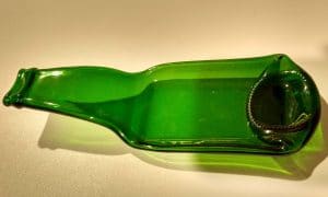 Hila Upcycle Stubby Bottle Nibbles Dish Green Top View
