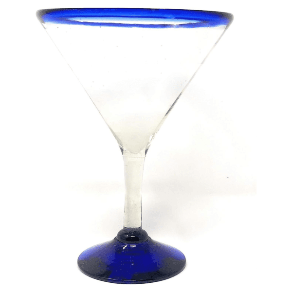Blue Rim Mexican Marguerita Glass