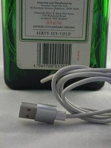 Fairy Lights Upcycled Jagermeister Bottle USB Cable