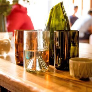 Upcycled Tumblers made of rescued wine bottles